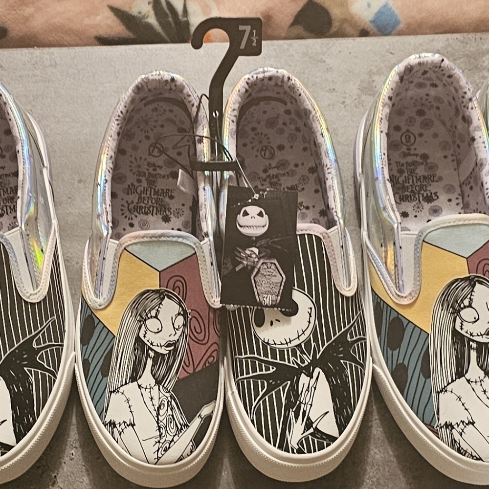 The Nightmare Before Christmas Slip On Sneakers Womens size 71/2 and Size 9